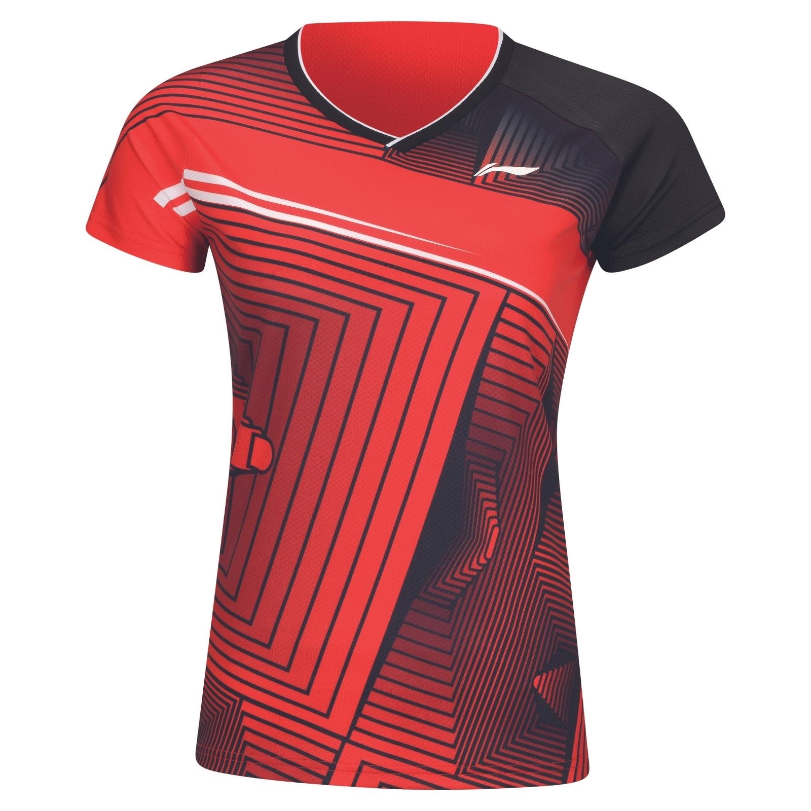 Li-Ning AAYR378-2 Women T-shirt Red  Dame